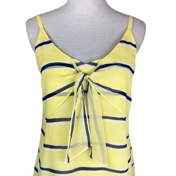 Cabi 5207 Rivera Lights Yellow Stripe Knot Chiffon Layering Cami Tank Blouse - Picture 3 of 12